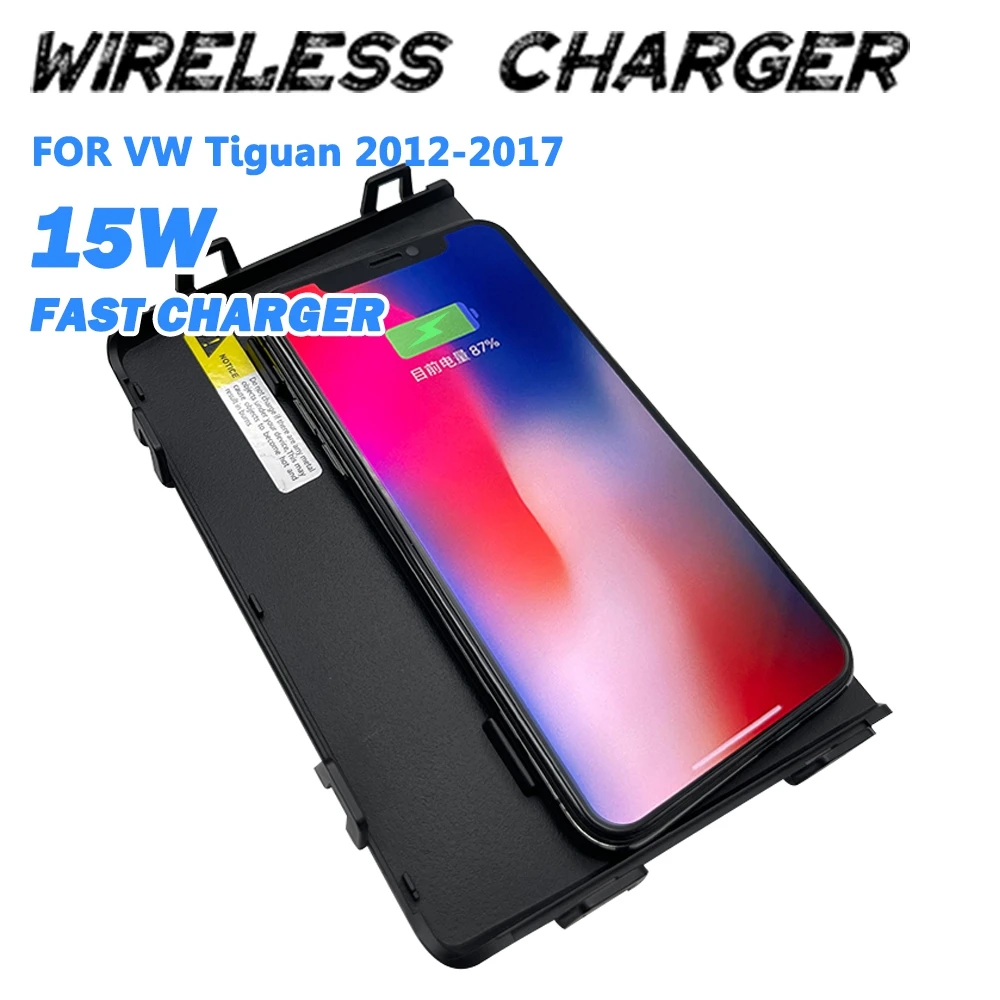 

For VW Tiguan Allspace MK1 MK2 Tharu 2012-2017 Wireless Charger Mat 15W QI Induction Charging Phone Wireless Charging Pad