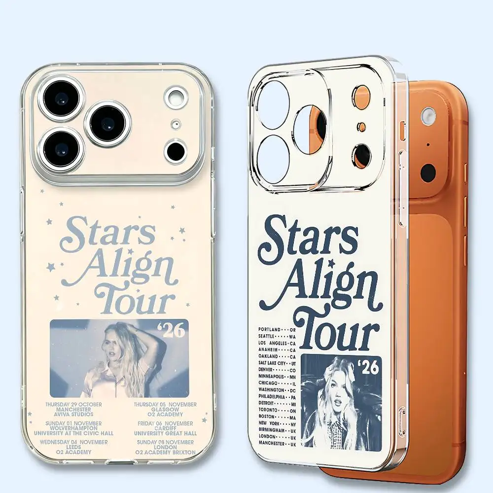 

F-Freya S-Skye Stars Align Transparent Phone Cover Soft TPU For iPhone 17 16 15 14 13 12 11 Pro Max E Full Protection