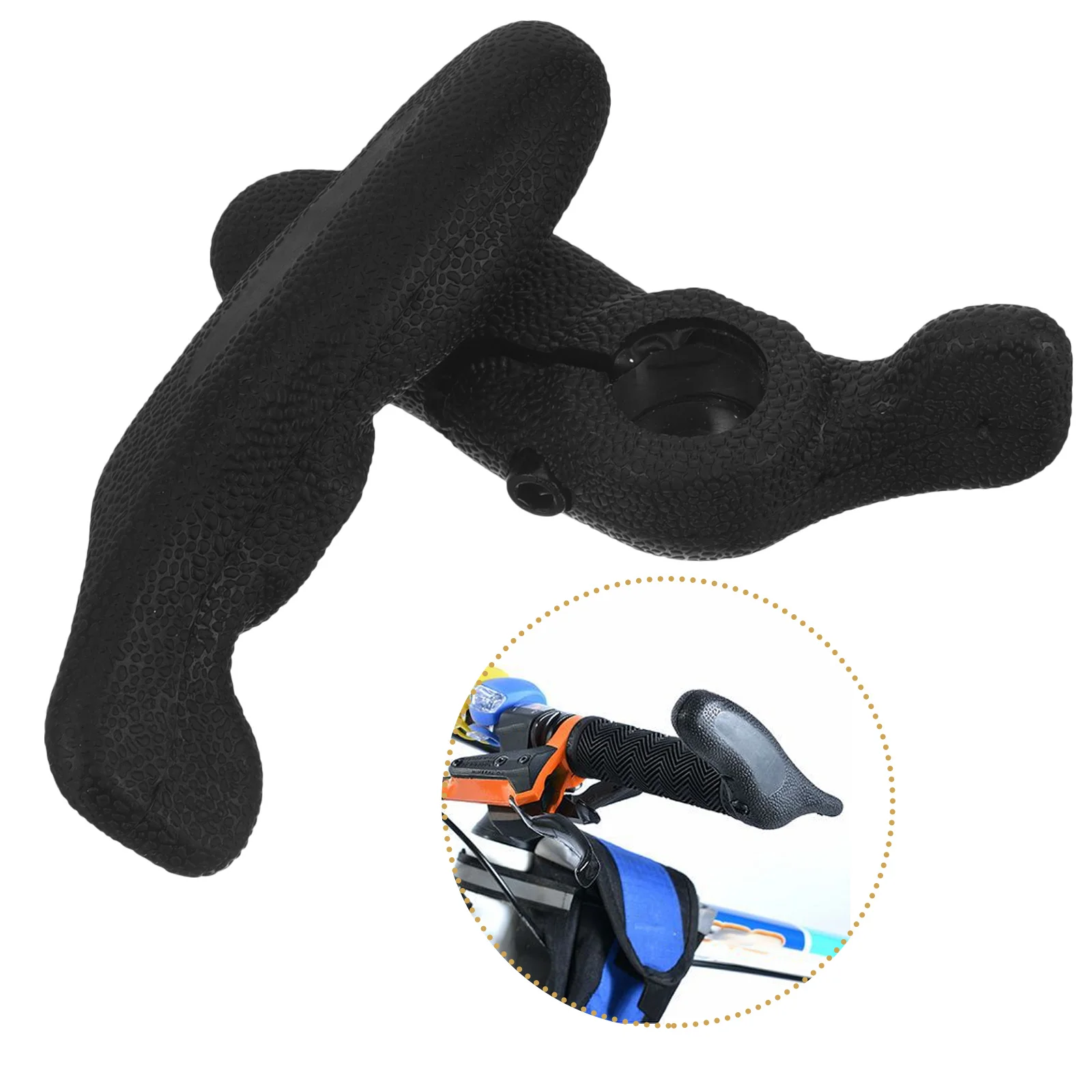

1Pair Mountain Bike Bar Ends Rubber Handlebar Grips Comfortable Non-Slip Shockproof Cycling Handle Ends for Long Rides Bike