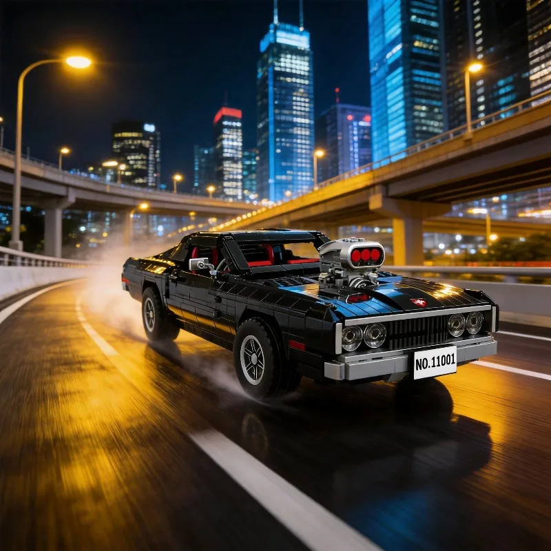 2026 Technical Car Dodge Charger Racing car Building Blocks Model Bricks Toys In Movie Fast Furious Vehicle Gifts For Boyfriend view 4