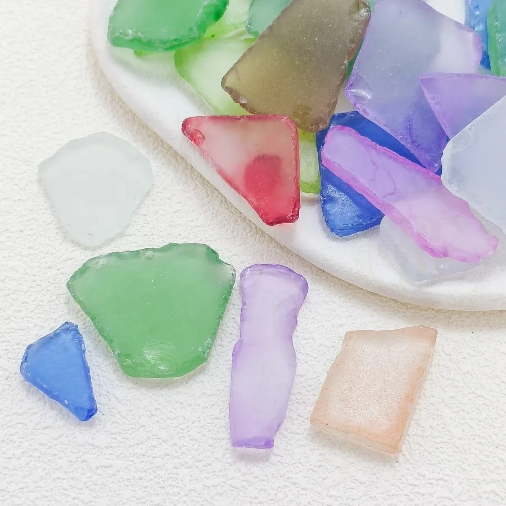 No Hole Irregular Sea Glass DIY Art Crafts 20mm To 50mm Size Tumbled Seaglass Pieces Craft Supplies 500g Weight