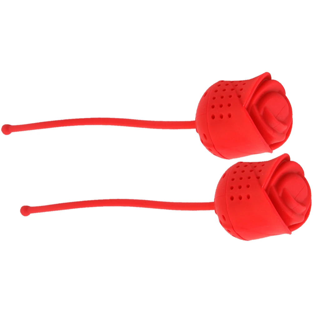 

Silicone Rose Bag Red Loose Leaf Infuser Strainer Reusable Tea Accessories For Tea Lovers Gifts Kitchen Bar Items