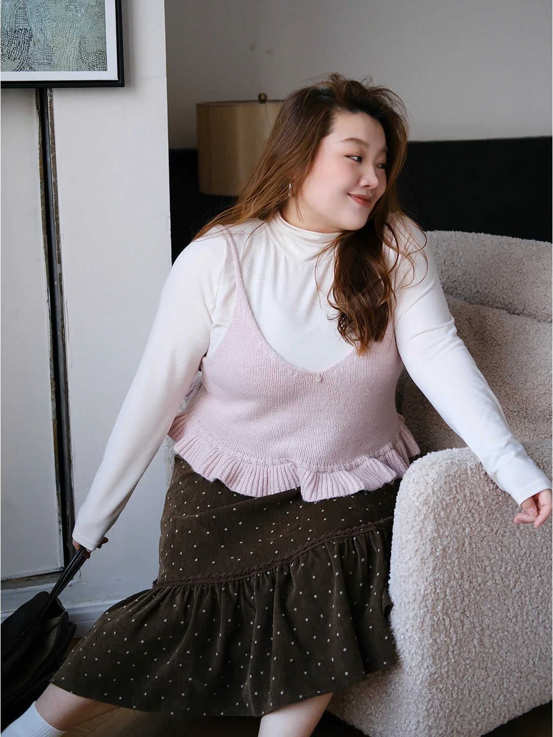 

Вязаный жилет Zooobaby004 в корейском стиле, однотонный, с V-образным вырезом, на деревянных спицах, с высокой талией, прямой крой, удлиненный, средней длины