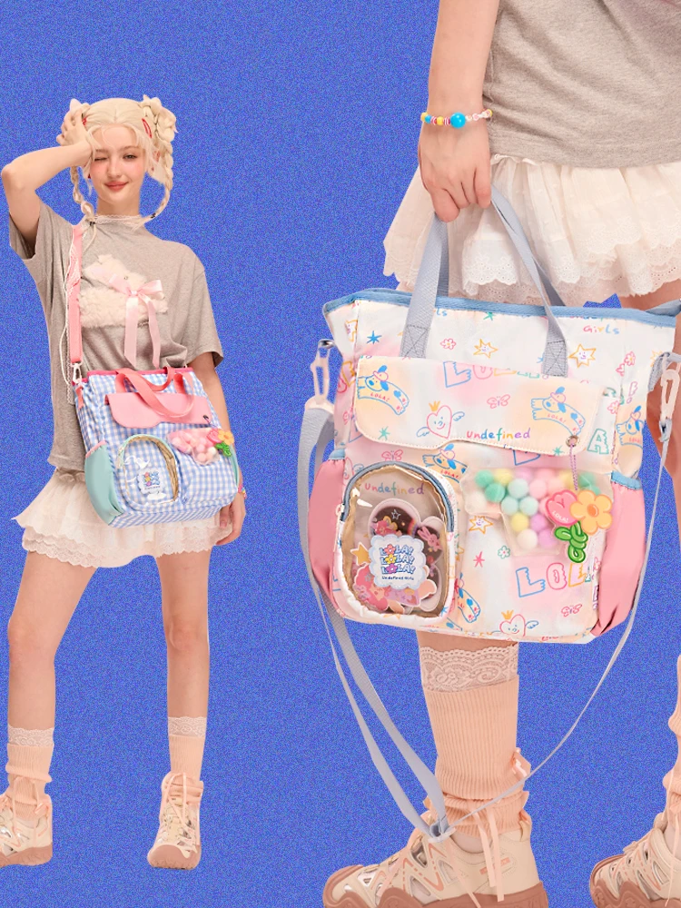  Design Multifunctional School Bag for Junior High Students Single Shoulder Crossbody Tutoring Bag Handheld Backpack