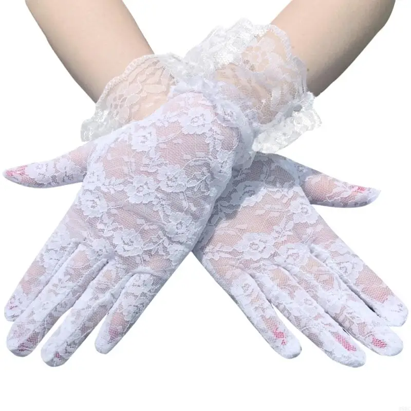 

39BC 2lots Stylish Long Arm Gloves Breathable Lace Gloves Stretchy Lace Gloves for Wedding Attires Halloween Cosplay and