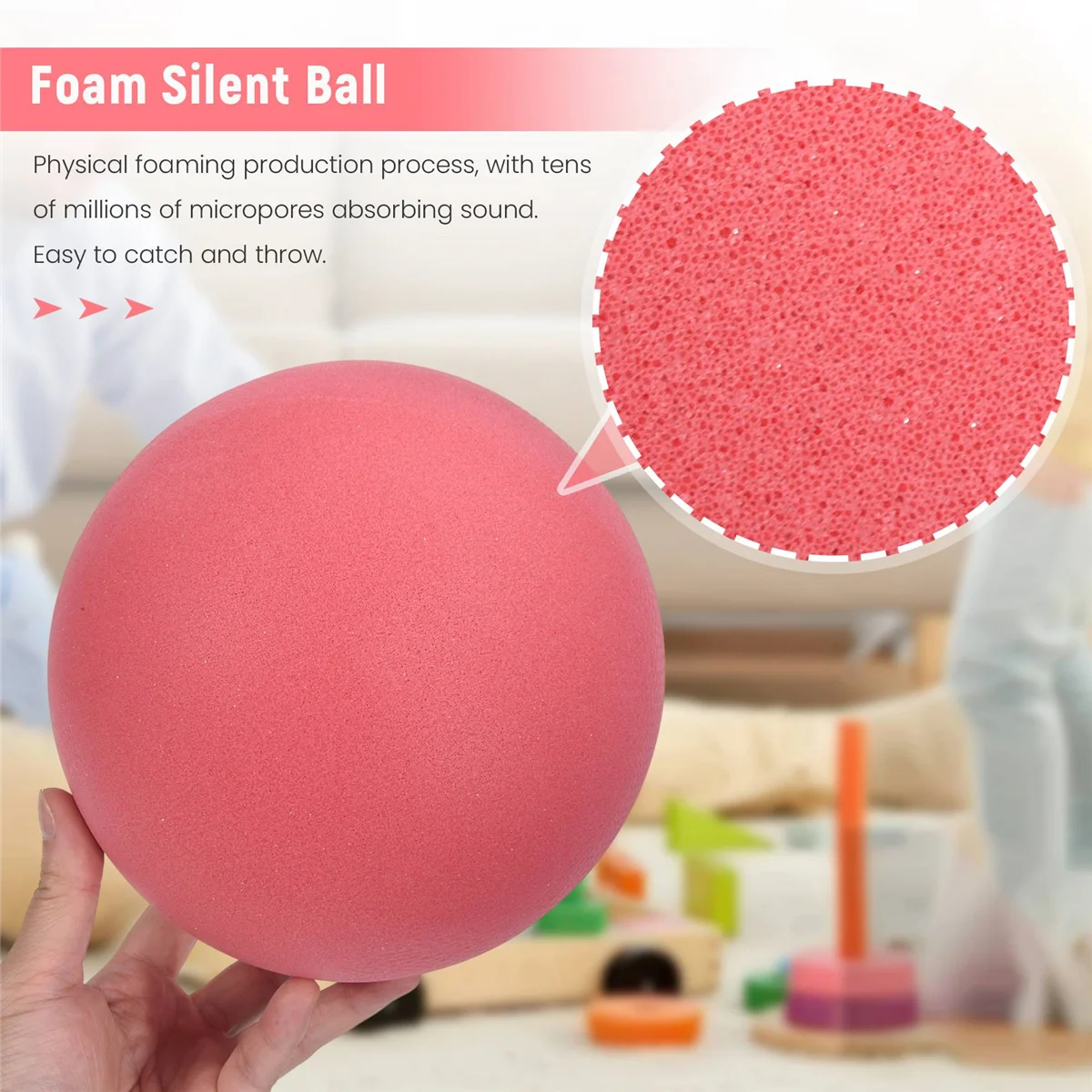 7-Inch Uncoated High Density Foam Ball -Foam Sports Balls for Kids Lightweight and Easy to Grasp Foam Silent Balls, A