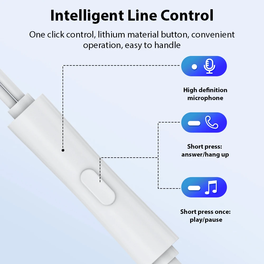 USB نوع C سماعات أذن سلكية HiFi ستيريو مع ميكروفون ياربود لسامسونج غالاكسي آيفون 17 16 15 Xiaomi هواوي سماعات أذن رياضية