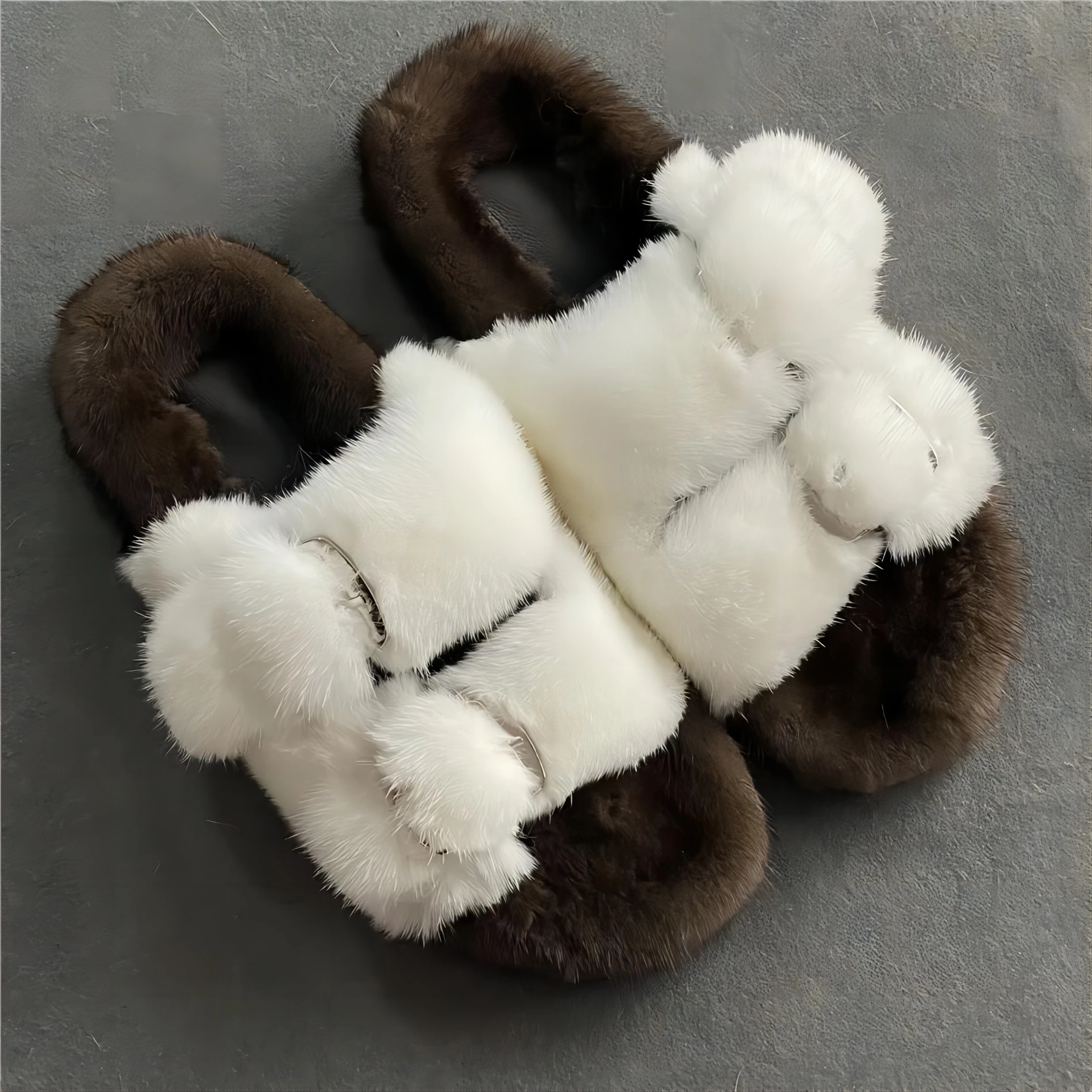 Fur Slippers Women Winter Plush Sandals Luxury Slip On Platform Slides Female Thick Sole Designer Real Mink Home Shoes