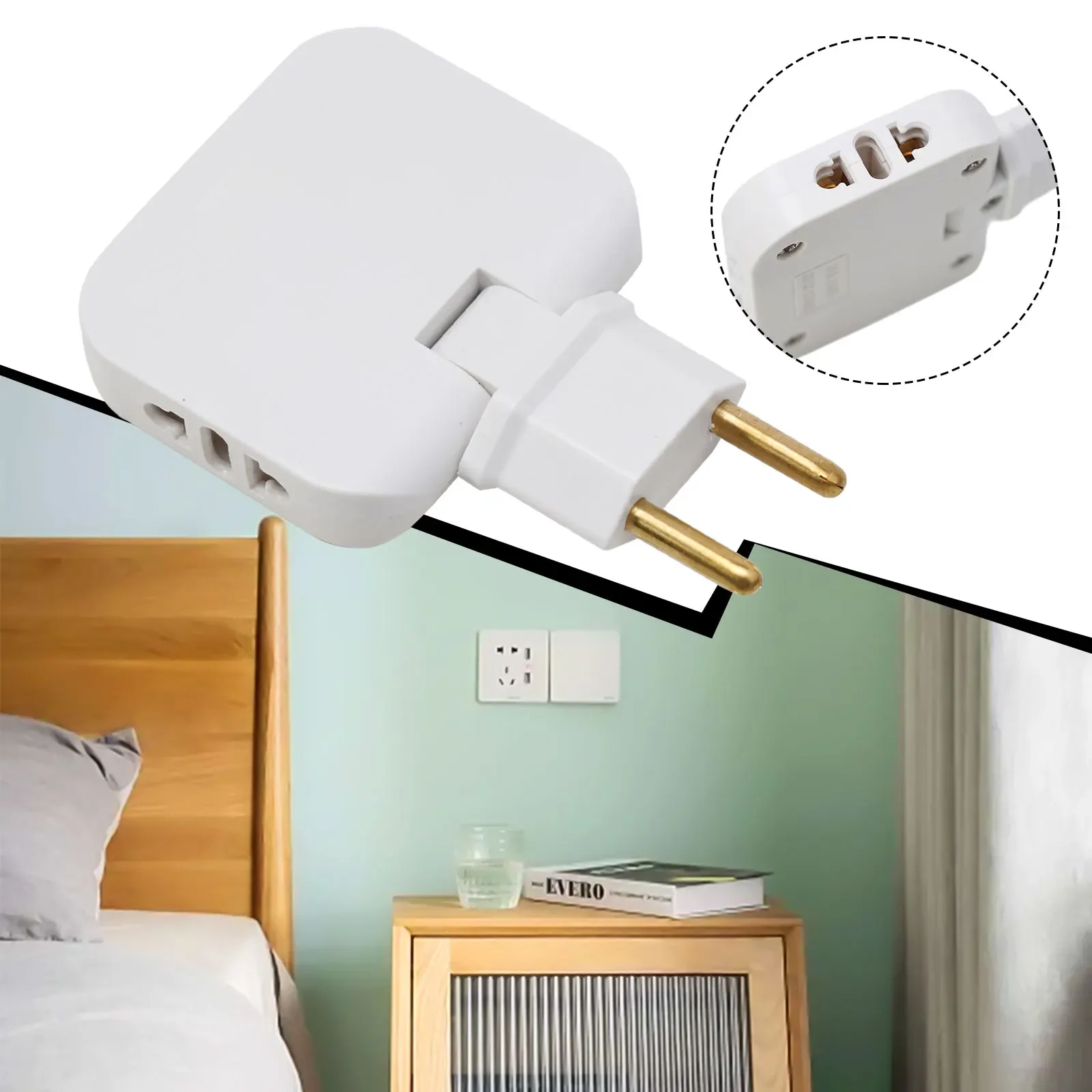 180 Degree Rotation Outlet European AC Power Outlet For Tight Spaces For Compact Areas Manual Measurement Data