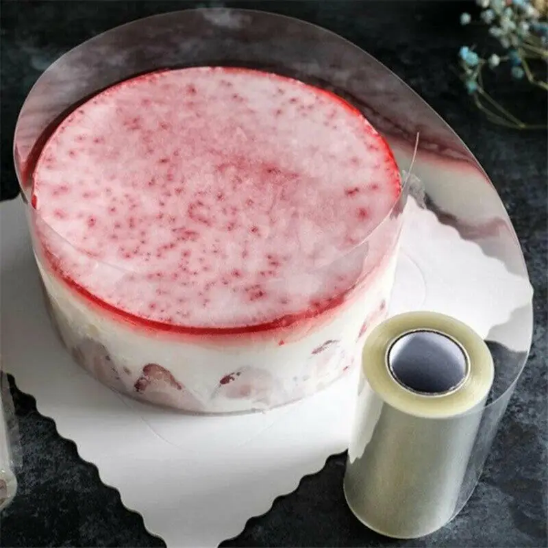 1 Roll Mousse Surrounding Edge Wrap Tape Cake Surround Film Transparent Kitchen Acetate Cake Baking Packaging Cake Collar