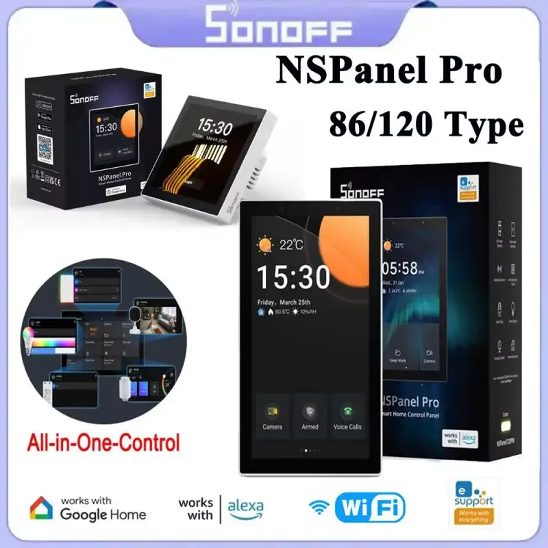 SONOFF NSPanel Pro 120 86 TYPE WIFI ZIGBEE MATTER Smart Panel Thermostst Power Consumption DIY Scene Support All Sonoff Devices