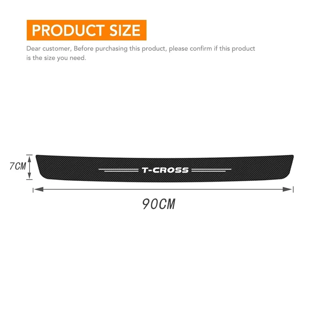 Cup Holders Car Threshold Tape Door Sill Stickers Trunk Bumper Guard Strips For Volkswagen T Cross Tcross Golf Mk3 Passat B5 Jet view 3
