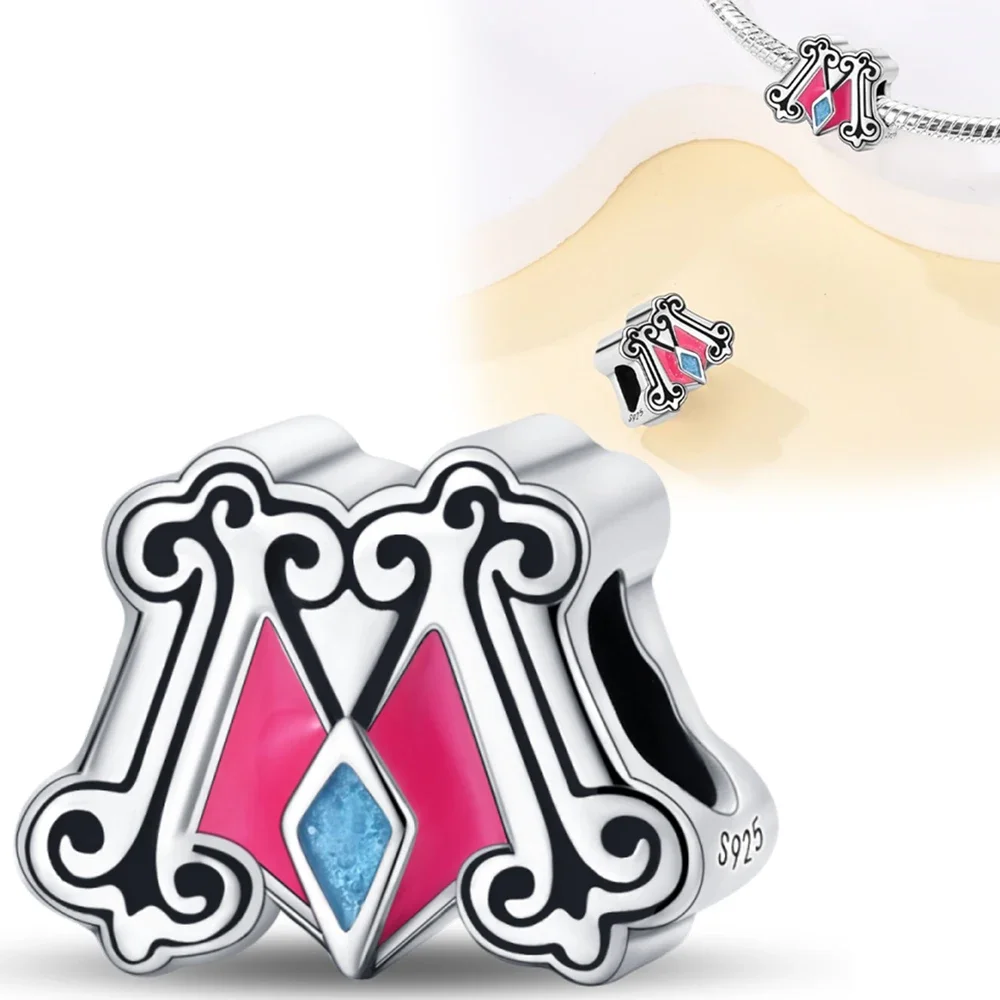 Colgante de plata de ley 925 para mujer, abalorio de unicornio, Castillo de fantasía de cuento de hadas, compatible con pulsera Pandora Original, fabricación de joyas