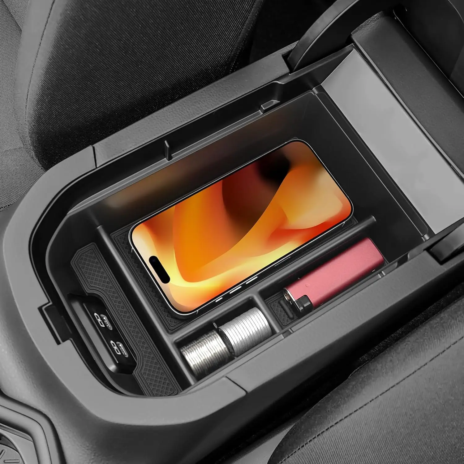 Center Console Organizer Tray Compatible for Toyota RAV4 2019-2025 Accessorie ABS Plastic Material Armrest Secondary Storage Box