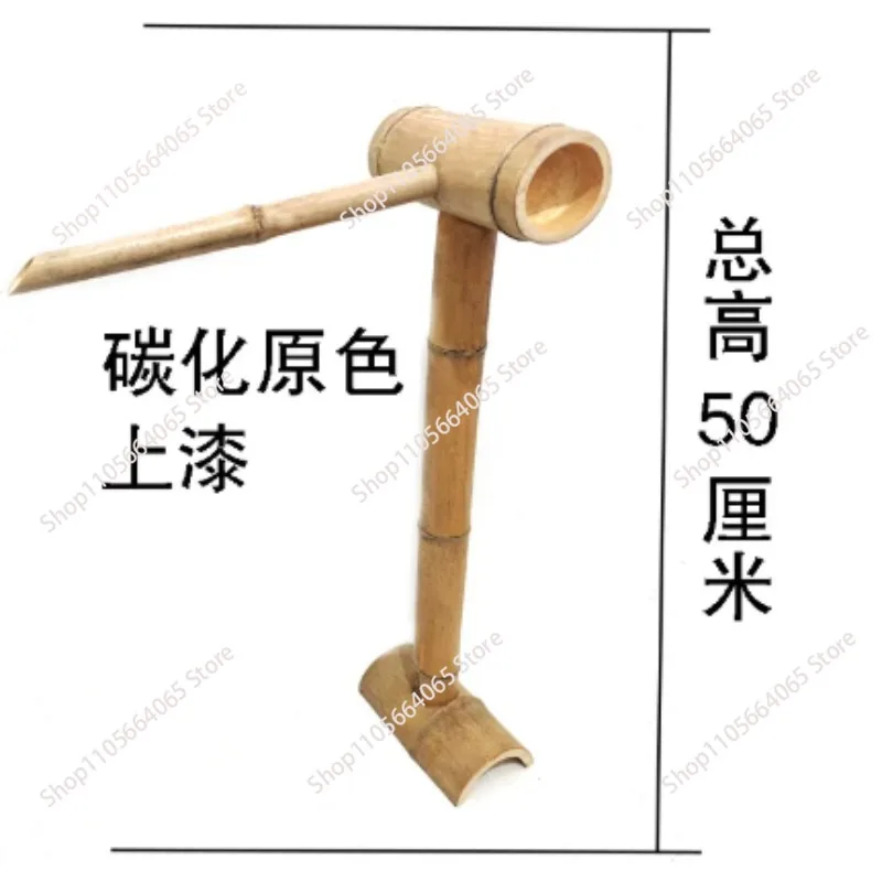 Bamboo  water fountain, fish tank floor-to-ceiling stone trough, indoor landscaping, water ornament, circulating water ornament.