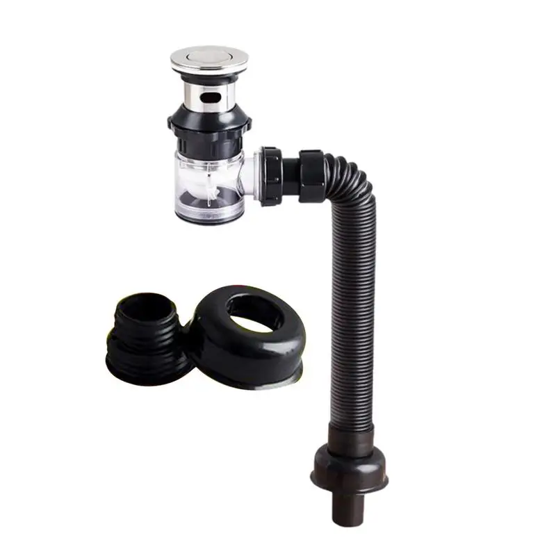 Sink Drain Tube Kit Anti-Odor Pipe System Bathroom Sink Drain Tube Water Sink Plumbing Equipment For Hand Washing For Washroom