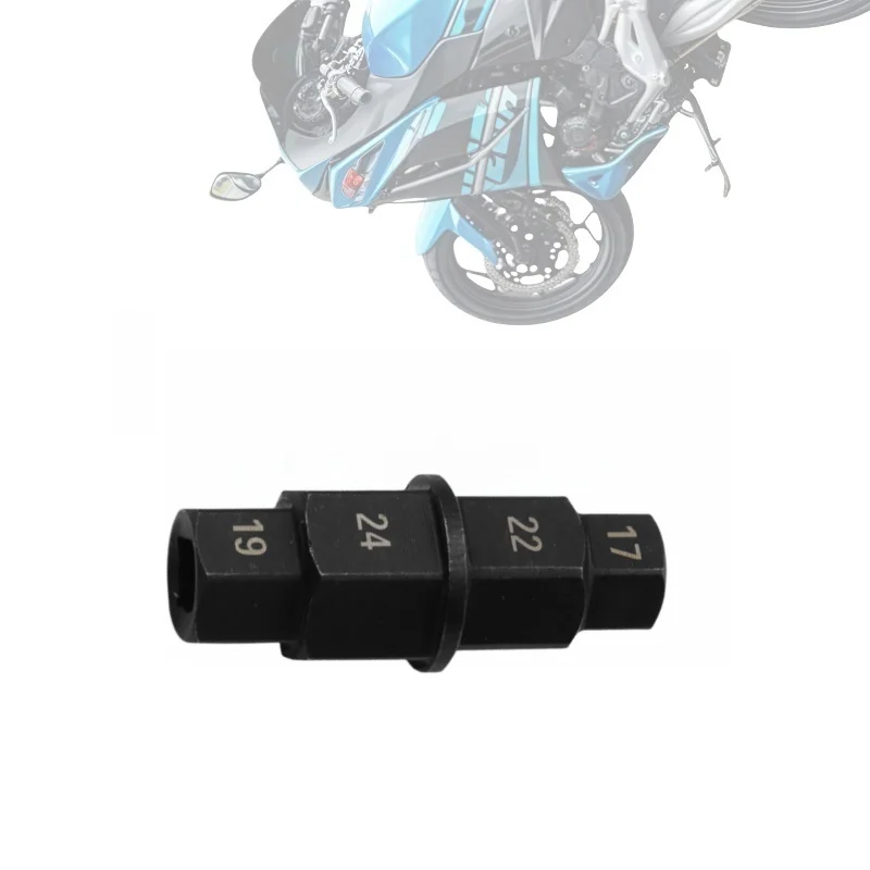 مجموعة أدوات إصلاح الدراجات النارية ذات المحور السداسي 4 في 1 شديدة التحمل 3/8 بوصة - فولاذ Cr-V مضاد للصدأ لمقابس 17/19/22/24 مم، محرك احترافي