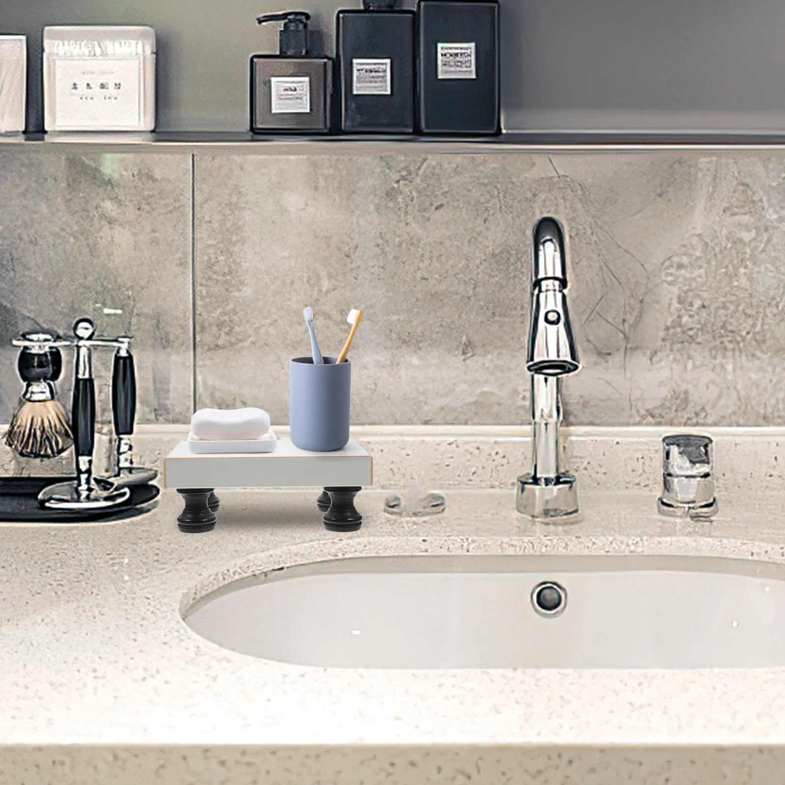 

Bathroom Wooden Soap Rack Safe Storage Non-Sticky Anti-Rust Modern Design Home Decor Soap Rack Flowerpot Base