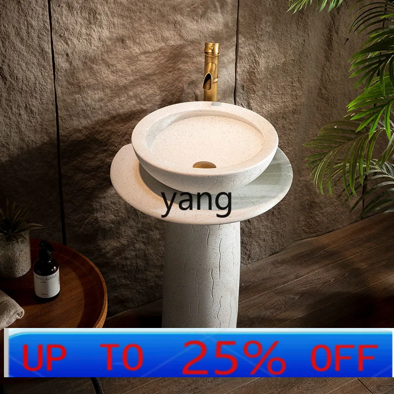 

LTT column type washbasin outdoor courtyard household column basin integrated floor type washbasin