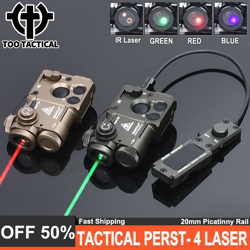 Tactical PERST-4 IR Sight Set Red Green Blue Dot Laser Metal Full-Function Perst4 Indicator Hunting Scout Light Fit 20MM Rail