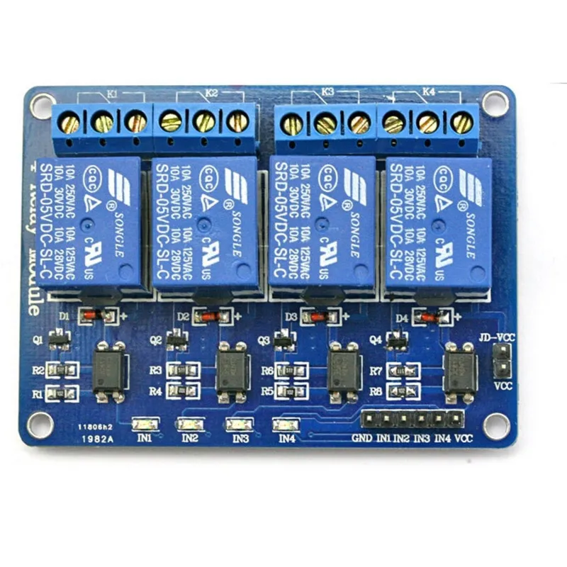 4-Channel 5v Relay Module For Arduino Dsp Avr Pic Arm  [Compatible Arduino]