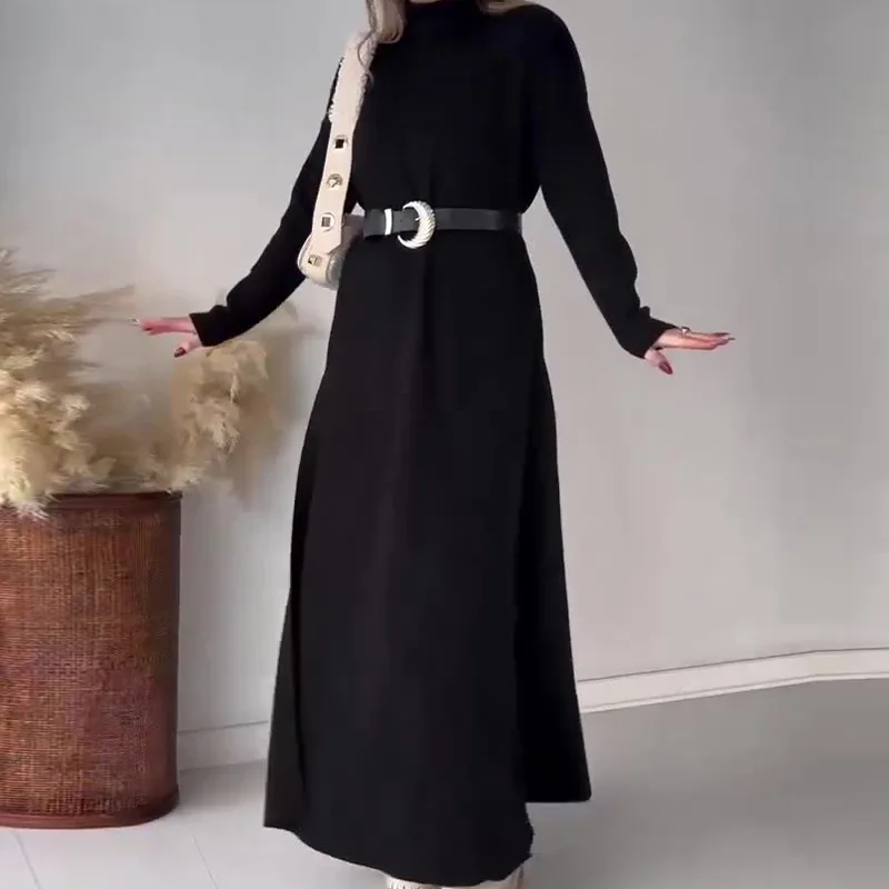 Eid Muslim Abaya Suit Women Sets Long Turtleneck Tops Wide Leg Pants Ramadan Dubai Arabic Morocco Outfits Urban Tracksuits