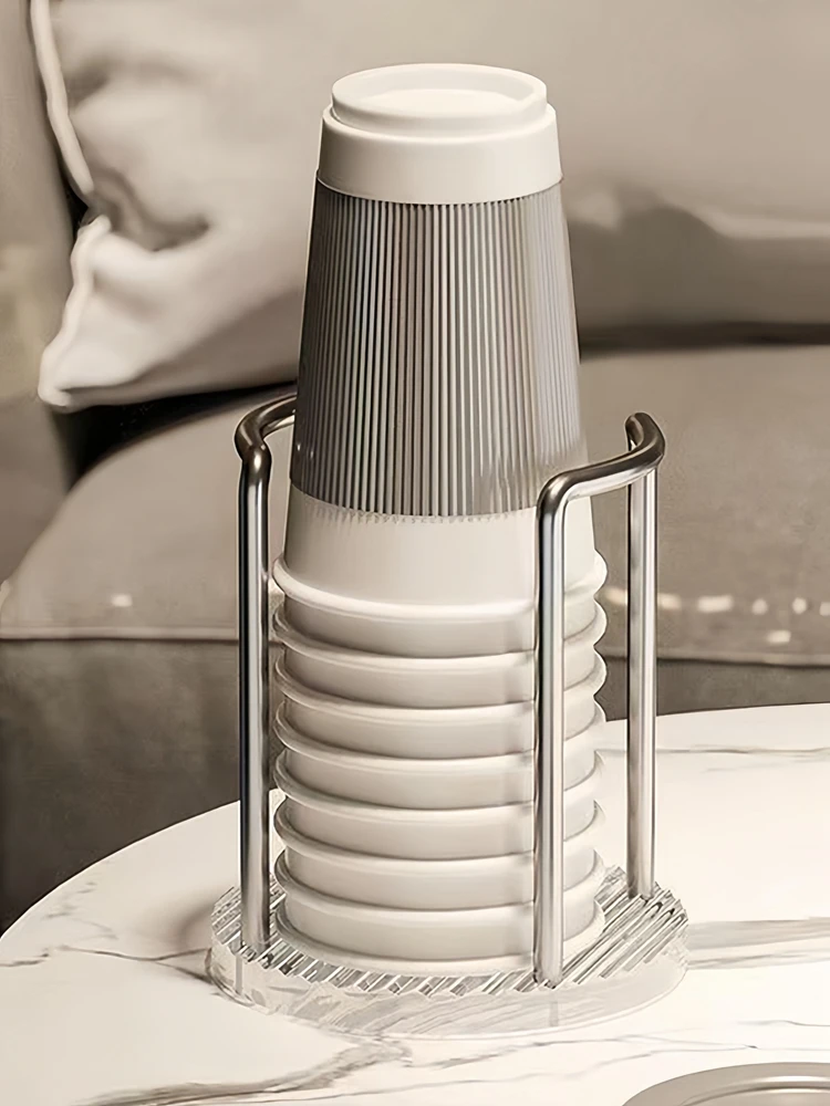 Storage Holder for Disposable Cup Storage Modern Walnut Mug Display Stand Organizer Rack Shelf Water Tea Cups