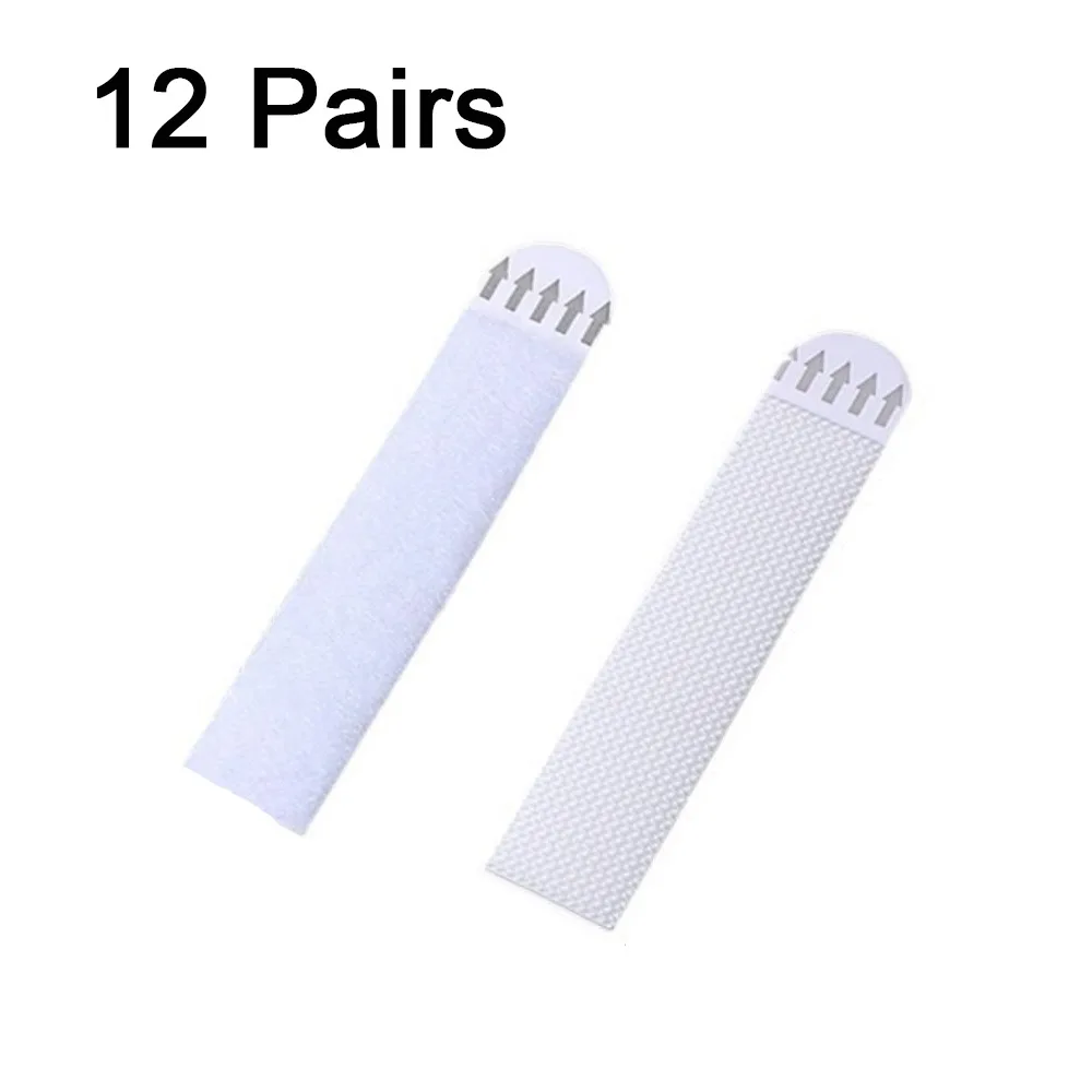 

12 Pairs Heavy Duty Picture Hanging Strips Easy to Pull Trace-less Frame Tape Strip Removable Undamaged White Adhesive Strips