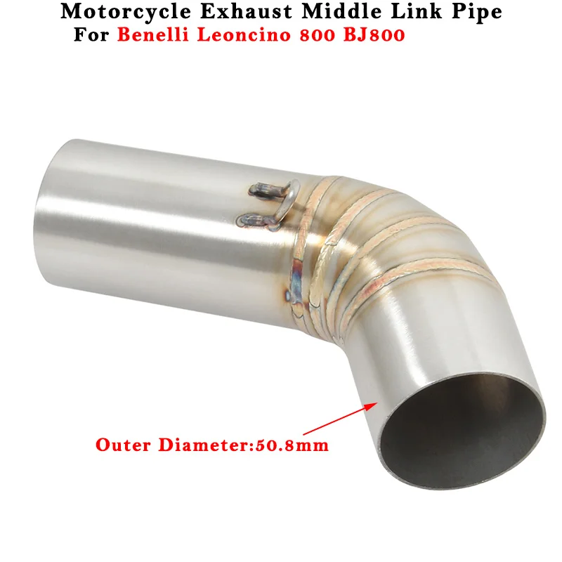 

Мотоциклетная выхлопная система, модифицированный глушитель, 51 мм, труба среднего звена, без шнуровки для Benelli Leoncino 800 BJ800