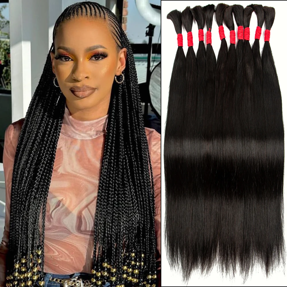 

Human Hair for Braiding No Weft straight Braiding Hair Bulk Human Hair for Boho Braids Remy Human Hair Extensions Natural Color