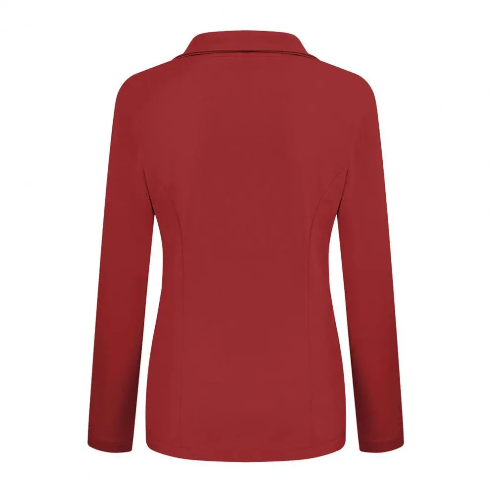 Manteau Élégant Imbibé de Revers pour Femme, Veste Slim Fit à Bouton Unique pour Tenue d'Affaires, Polyvalent, Solide