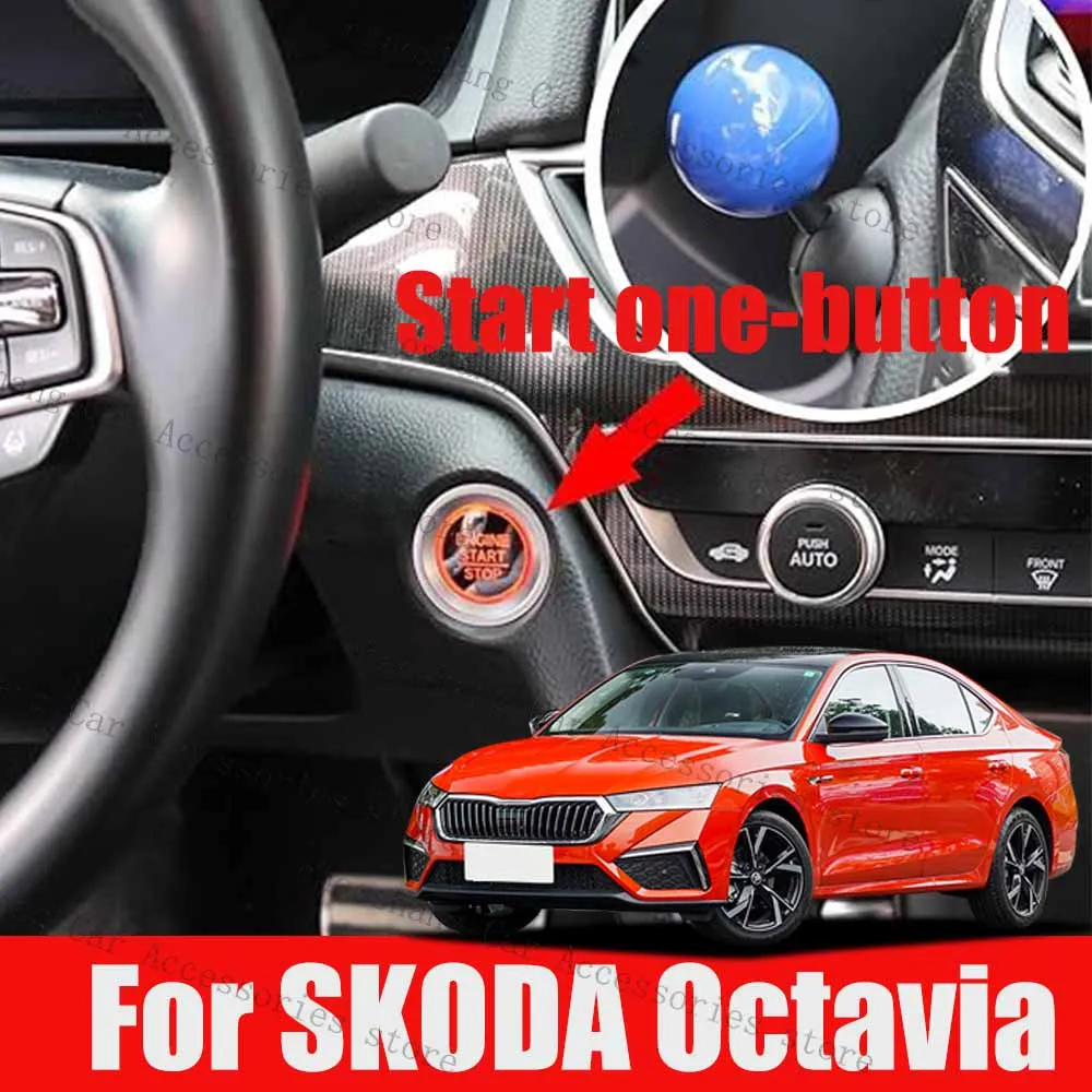 

For SKODA Octavia Car Engine START Button Replace Cover STOP Switch Car Accessories Stop Switch Accessories Decoration