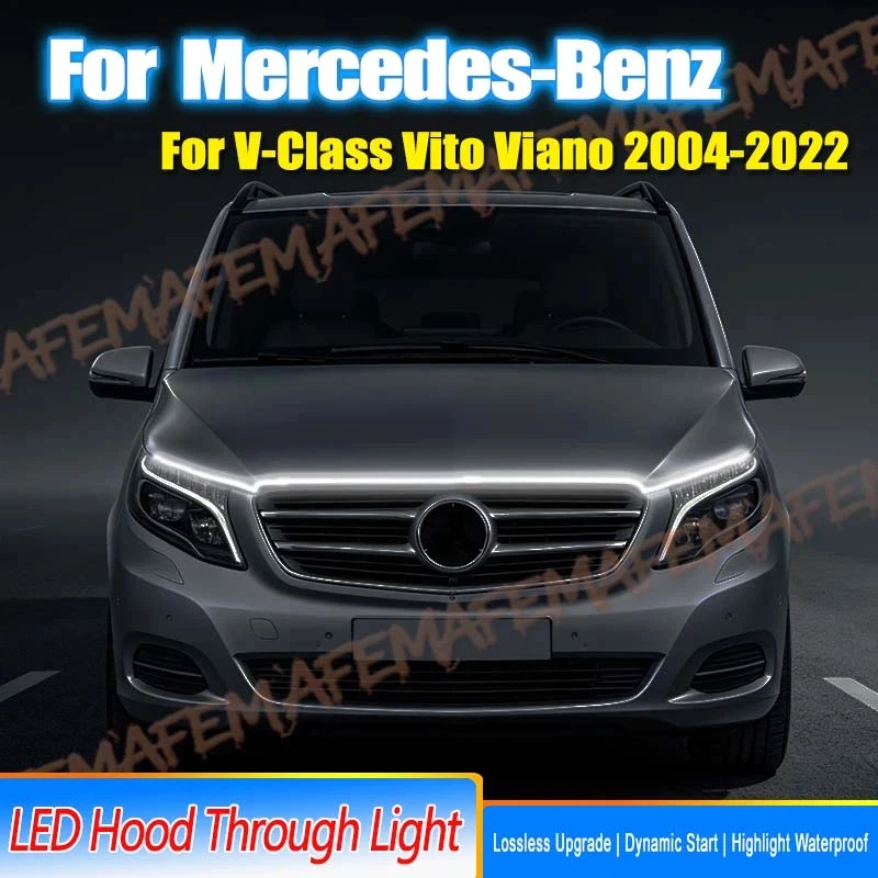 Scan-Start-LED-Motorhauben-Lichtleiste, dekorative Lampe, flexibles DRL für Mercedes Benz V-Klasse Vito Viano, Tagfahrlicht