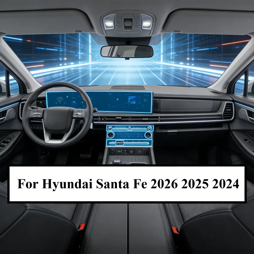 Для Hyundai Santa Fe 2026 2025 2024: Защитная пленка PPF, прозрачная TPU пленка для ЖК-панели навигации, панели переключения передач, центральной консоли, автомобильные аксессуары