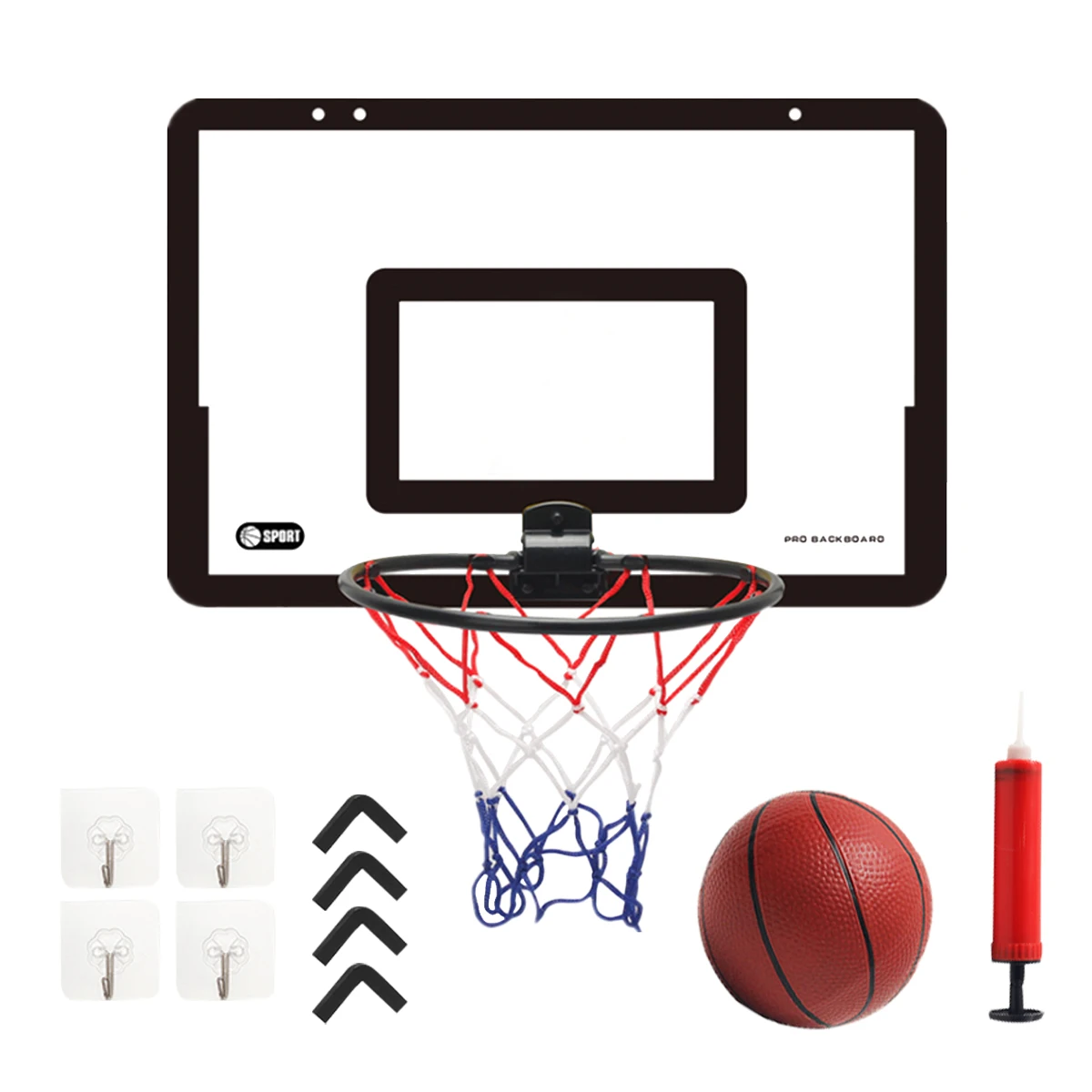 Basketball Stand, Indoor and Outdoor Basketball Backboard Wall Mounted Adhesive Hook for Gyms Schools Home Gifts for Boys Girls