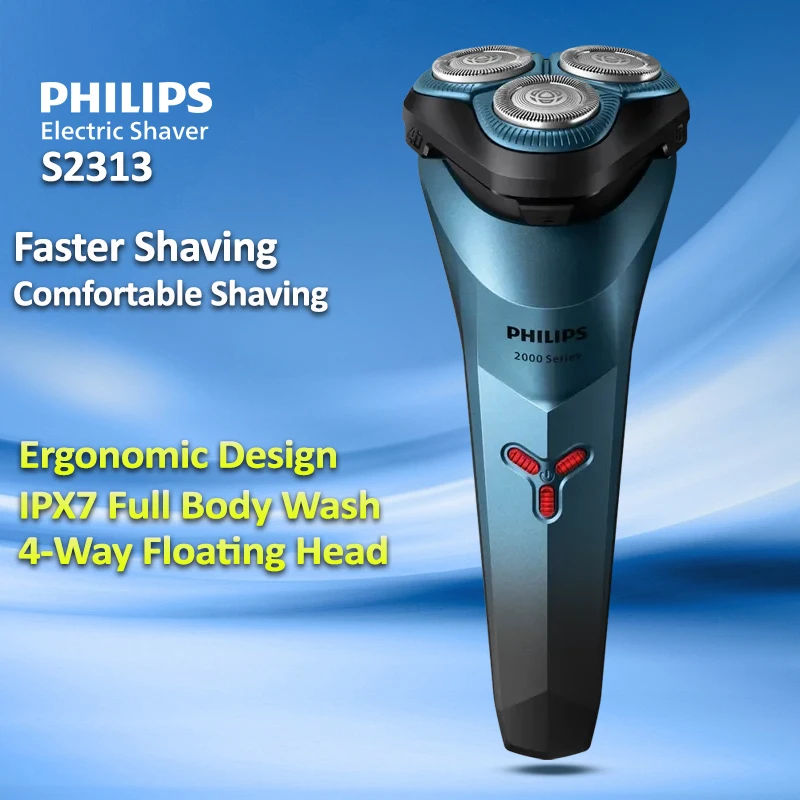 PHILIPS S2313 Elektrisch scheerapparaat IPX7 Droog Nat Scheren Drievoudig mes 4-weg drijvende kop Baardtrimmer voor heren Draagbare scheerapparaten Machine