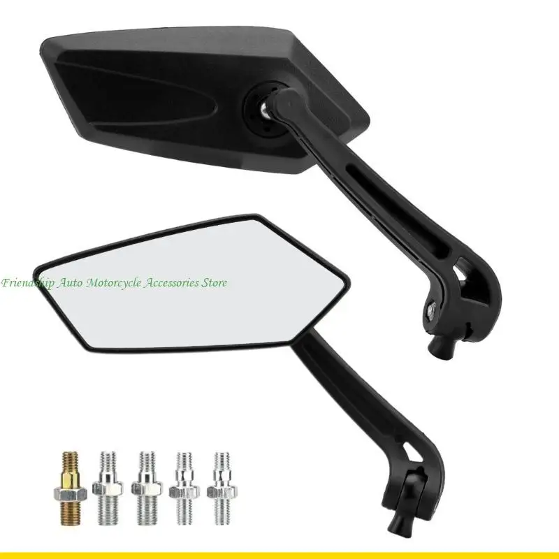 

SZCH 1Pair Rearview Side Mirrors Scooter Adjustable Rotating Mirrors with Bolt 8mm 10mm Motorbike Modified Accessories