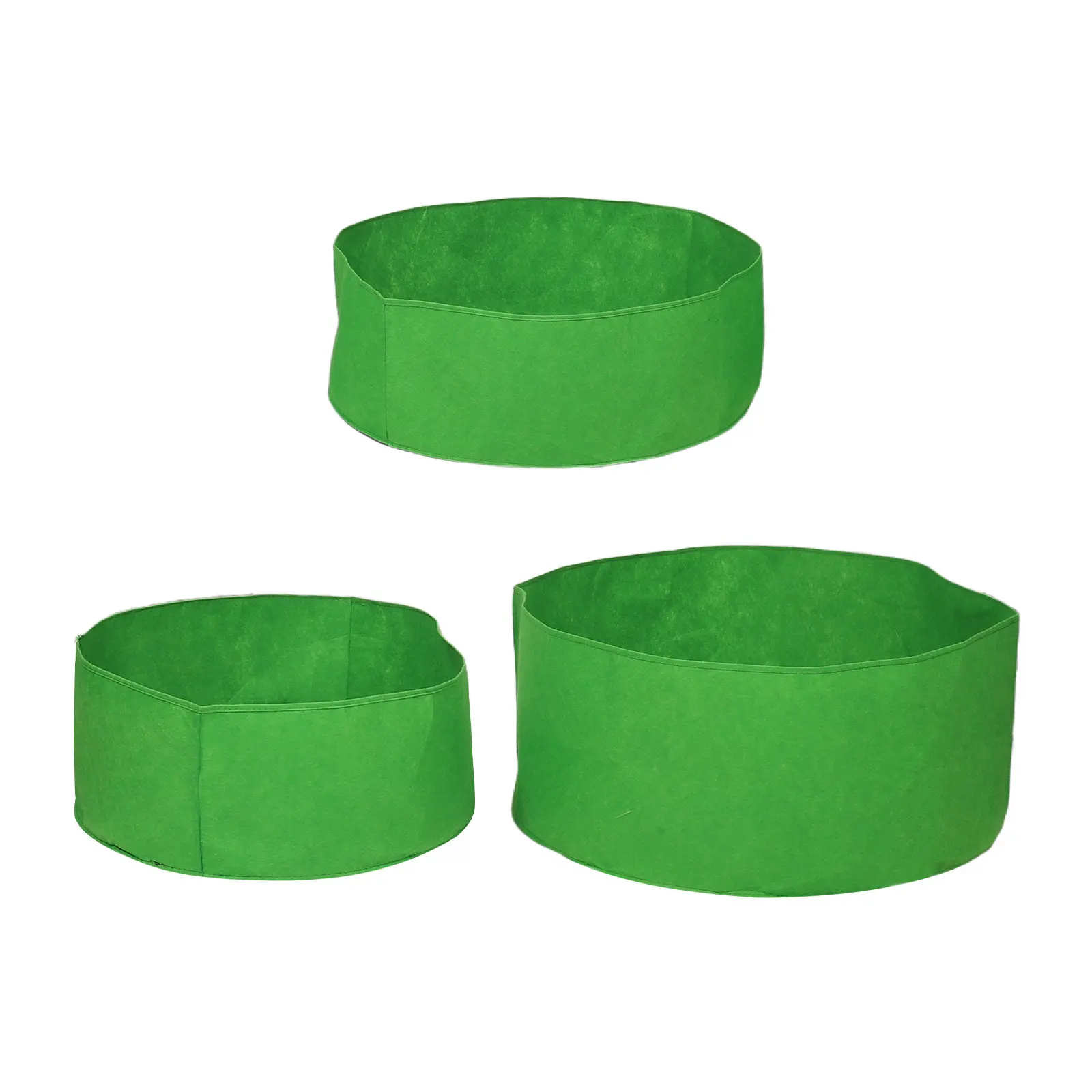3Pcs Breathable Garden Grow Bags Non-Woven Fabric Stackable Planter Bags Space Saving Round Planting Container for Vegetables