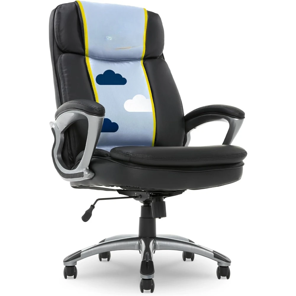 Ergonomic Gaming Computer Chair with Layered Body Pillows, Contoured Lumbar Zone, Black