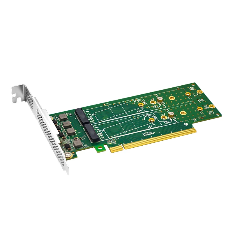 PCIe x16 to 4-Port M.2 NVMe SSD Adapter- Low Profile4*M.2 NVMe PCIe 4.0 SSD for 2260,2280 and 22110mm