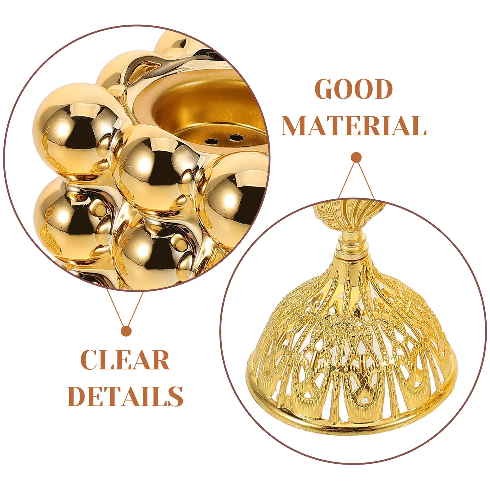 Modern Golden Ceramic Incense Burner Portable Aromatherapy Diffuser for Smudging Frankincense Resin Yoga Zen Home