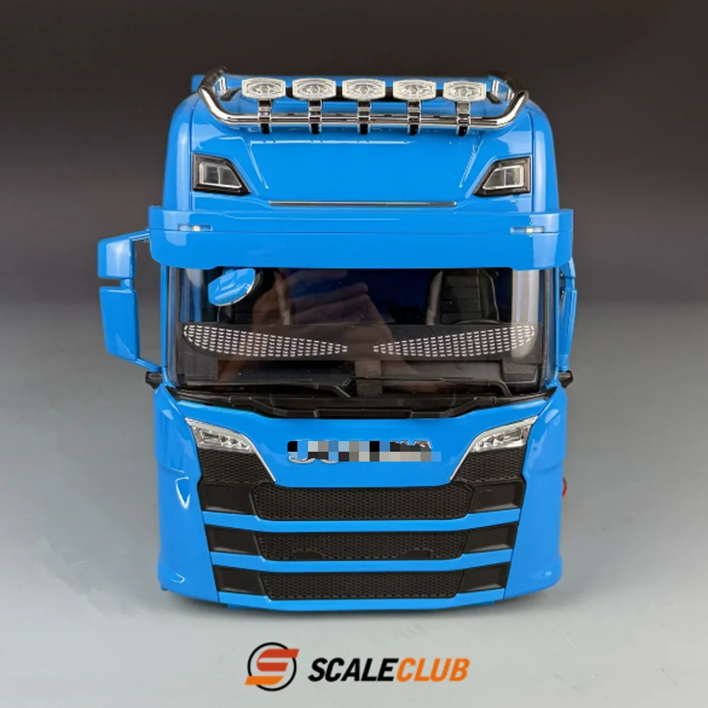 Cabine SCALECLUB 1/14 770S com suporte dedicado e iluminação modificada de olho de demônio de dois canais