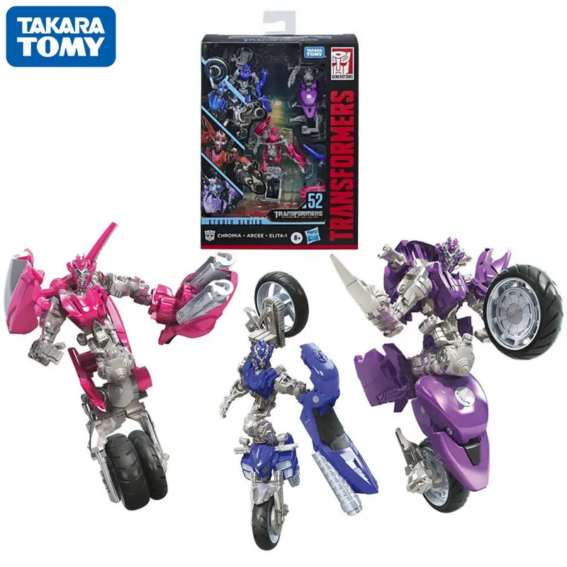 

TAKARA TOMY SS52 Arcee Elita One Motorcycle Three Sisters Transformers Deluxe Genuine Action Figure Robot Toys for Boys Gift