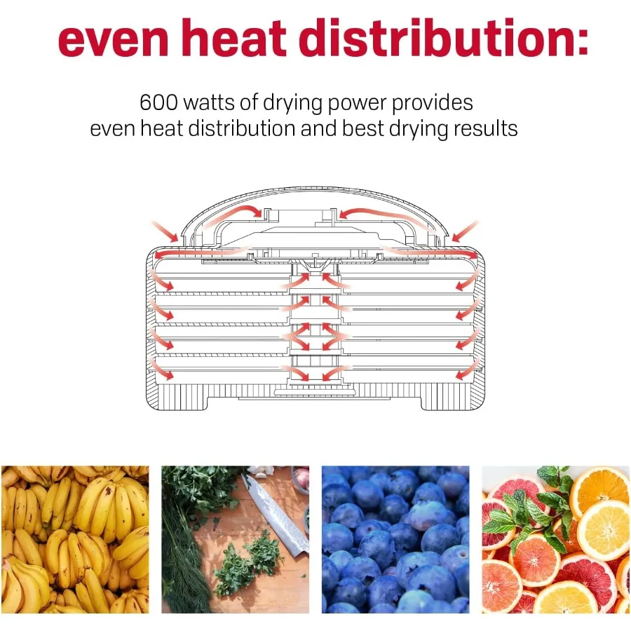 FD-61WHCK Snackmaster Encore Food Dehydrator مع مجموعة أدوات مسدس متشنج لصنع وجبات خفيفة محلية الصنع و6 صواني كبيرة لفعال #4