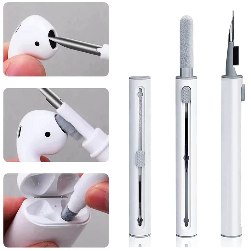 3-in-1-Headsets, Reinigungsmittel für Bluetooth-Kopfhörer, Reinigungswerkzeug für Airpods 3, 2, 1, Pro, Xiaomi, Huawei, Kopfhörer, Reinigungsstift, Bürstenset