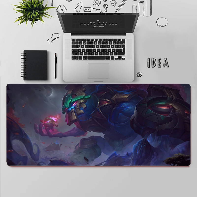 League Of Legends Maokai เม้าส์สำหรับเล่นเกมขนาดใหญ่ Mouse Pad PC Gamer คอมพิวเตอร์แผ่นรองเมาส์ขนาดใหญ่เมาส์แป้นพิมพ์โต๊ะเมาส์ Pad