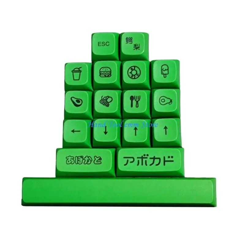 H37F 17Pieces PBT Keycap XDA Profile DYE SUB Keycap For Cherries Switches Mechanical Keyboard 61 SK61 TKL87 108