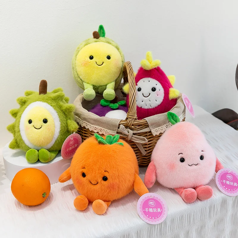 

Realistic Scented Fruits Plush Toy Stuffed Durian,Peach,Mangosteen,Persimmon,Dragon Fruit Soft Doll Kids Toys Home Decor