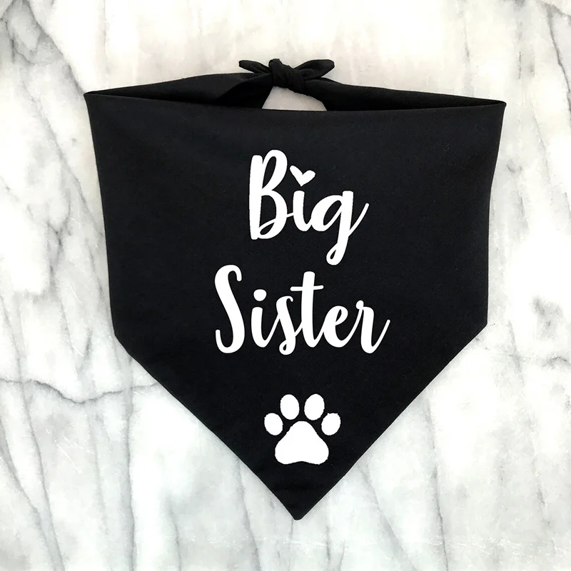 Big Sister Brother Dog Bandana Pregnancy Announcement Baby Shower Gender Reveal daddy mommy to be decoration Gift photo props