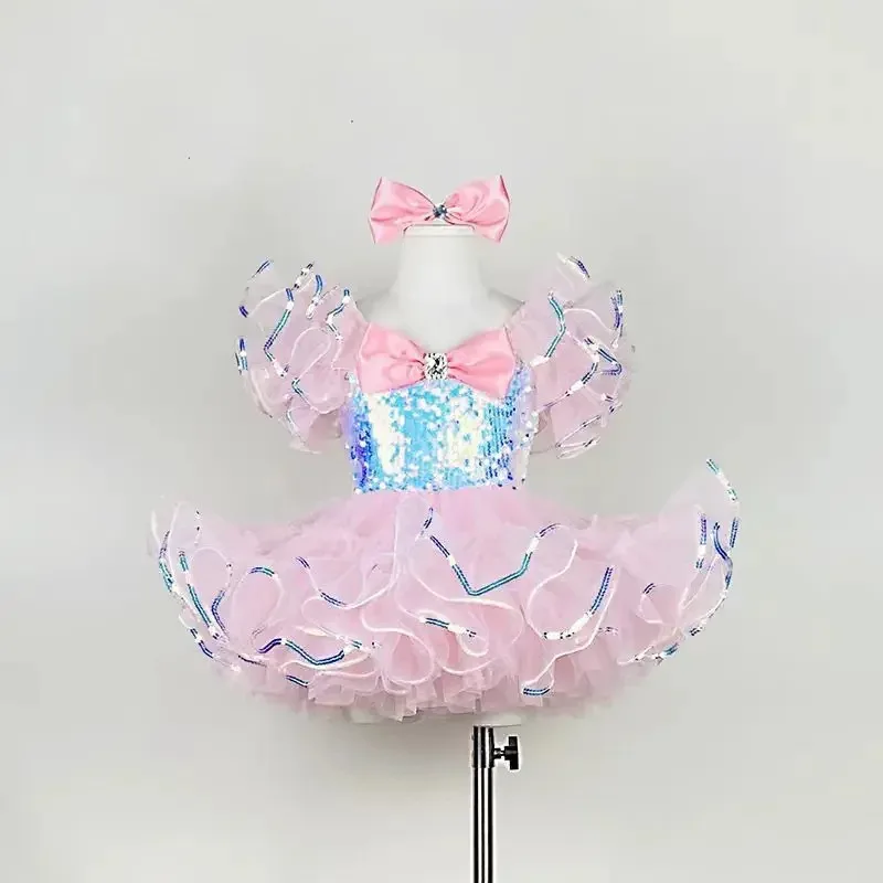 

Summer Dresses Girls Party Tutu Girl Dress Fashion Baby Outfit Sequins Kids Clothes Performance Children's Ballet Dance Costume